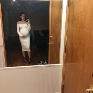 JUXLABEL WHITE OFF THE SHOULDER DRESS SIZE M